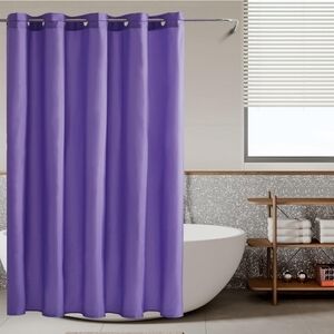 Solid Purple Shower Curtain with Grommet Top